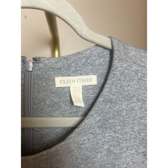 Eileen Fisher Speckled Organic Cotton Jumpsuit in Moon Gray Sz. M - Picture 4 of 5